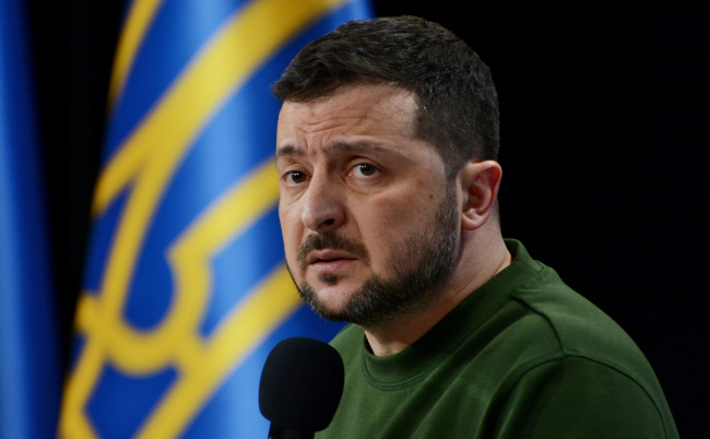Kyiv,,Ukraine,-,20240225:,Ukrainian,President,Volodymr,Zelensky,Speaks,During