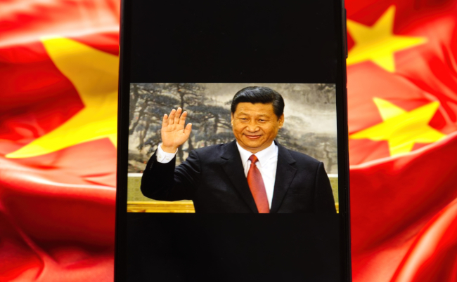 Xi,Jinping,,A,Chinese,Politician,,Is,Displayed,On,A,Smartphone