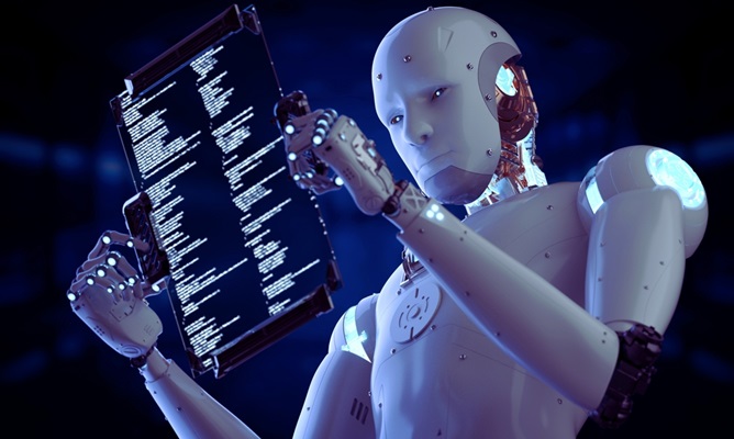 “ai,Robot,Image,Showcasing,A,Sleek,,Futuristic,Robot,With,Glowing