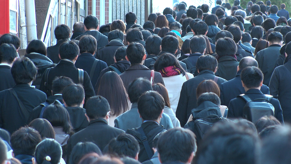 Tokyo,,Japan,-mar,2020,:,Back,Shot,Of,Unidentified,Crowd