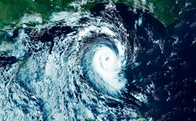 Hurricane,,Typhoon,From,Space.,Elements,Of,This,Image,Furnished,By