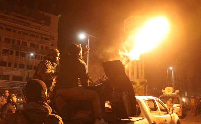 Celebrations,By,Syrian,Opposition,Fighters,Following,Bashar,Al-assad’s,Escape.,The