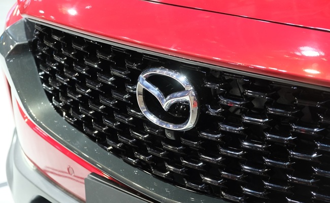 Shanghai,china-april,22nd,2023:,Close,Up,Mazda,Car,Logo.,Mazda,Motor