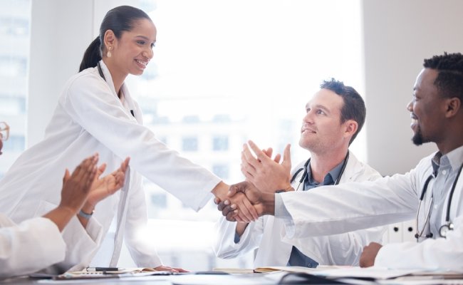 Were,So,Happy,To,Meet,You.,A,Group,Of,Doctors