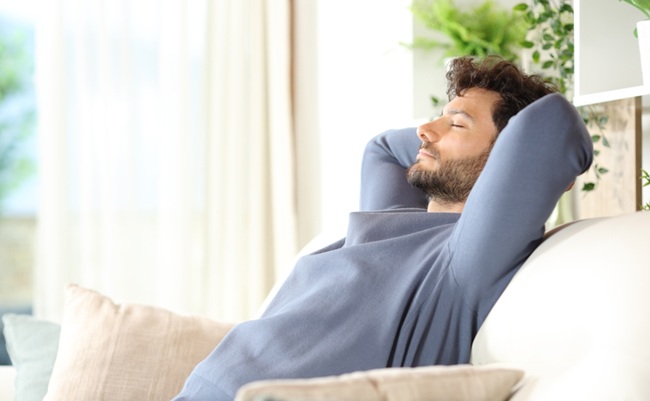 Side,View,Portrait,Of,A,Serious,Man,Resting,And,Relaxing