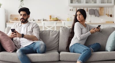 Quarrel,,Relationship,Problems,,Jealousy,,Suspecting,Infidelity,And,Gadget,Addiction.,Sad