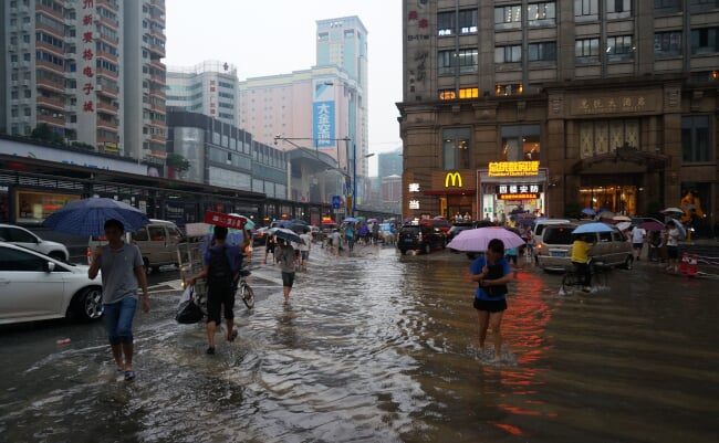 Guangzhou,,China,-,Aug,22nd,,2014,,Flooding,On,The,Road