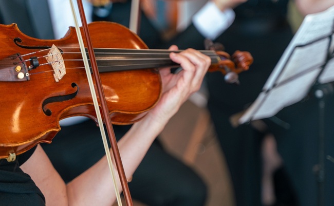 Close-up,Of,A,Professional,Violinist,Of,A,Symphony,Orchestra,Playing