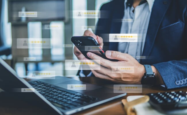 Customer,Review,Good,Rating,Concept,,Hand,Pressing,User,And,Five