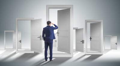 Businessman,Facing,Many,Business,Opportunities