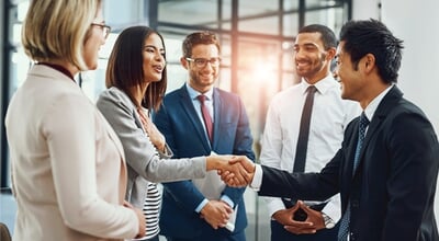 Group,,Business,People,And,Shaking,Hands,For,Welcome,,Introduction,Or