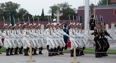 Beijing,,Chine,,June,4,2018:,Military,Chinese,Soldiers,Parading,In