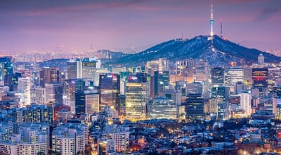 Seoul,,South,Korea,Skyline,At,Night,In,Winter.