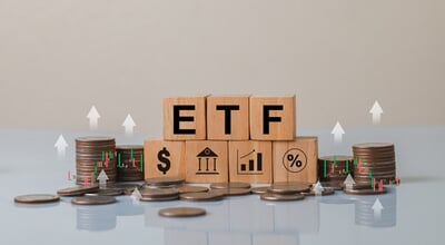 This,Image,Showcases,Wooden,Blocks,Spelling,Etf,,Surrounded,By,Coins