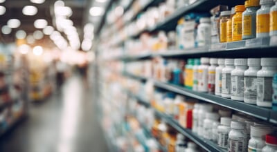 A,Long,Aisle,In,A,Store,Is,Filled,With,Shelves