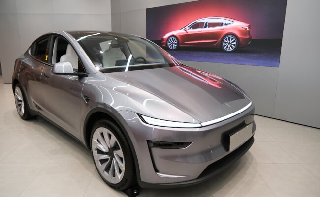Shanghai,china-august,9th,2025:,New,Tesla,Model,Y,Electric,Car,In