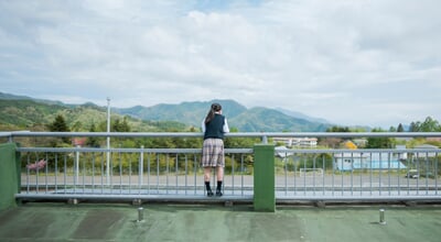 Japanese,Female,Junior,High,School,Student,Watching,The,Scenery