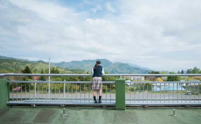 Japanese,Female,Junior,High,School,Student,Watching,The,Scenery
