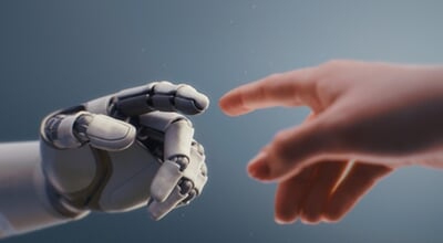 Futuristic,Concept,Of,Humanity,And,Artificial,Intelligence,Collaboration:,Visualization,Of