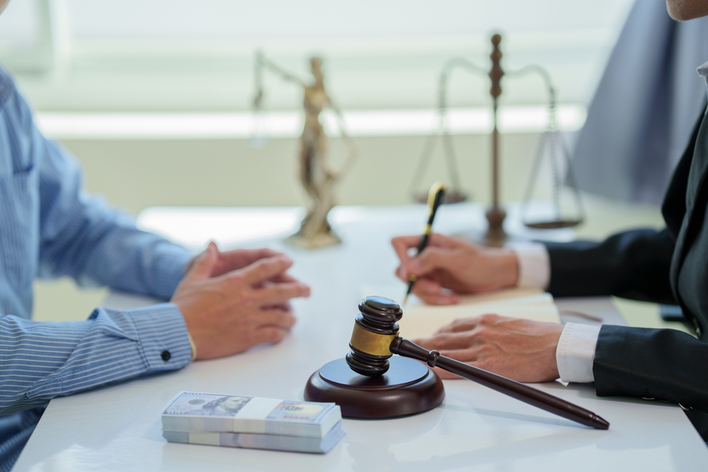 Business,Law,Concept,,Lawyer,Business,Consultation,Between,Male,Lawyers,And