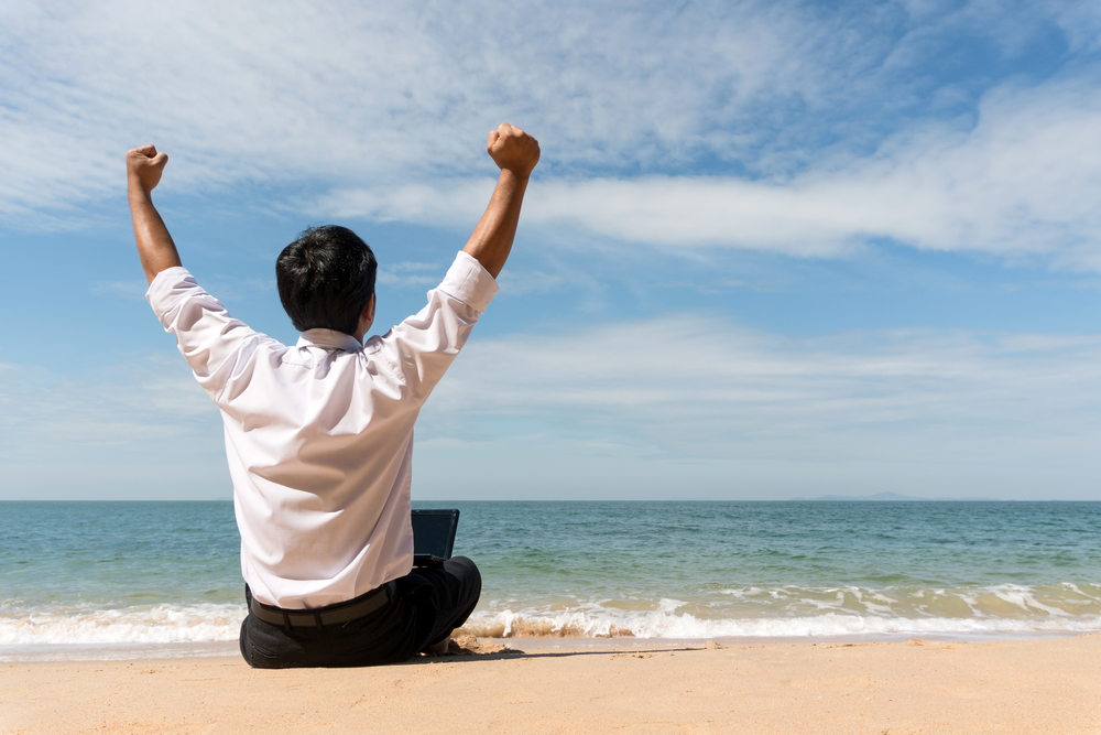 Businessman,Relax,Office,Dress,Enjoy,Using,Laptop,Sit,On,The