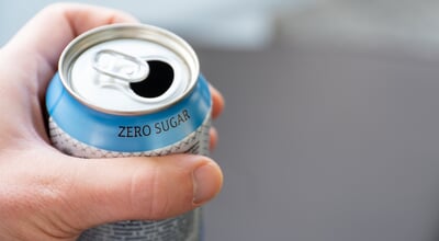 Hand,Holding,A,Zero,Sugar,Soda,Can.,Diet,Soda,Concept.