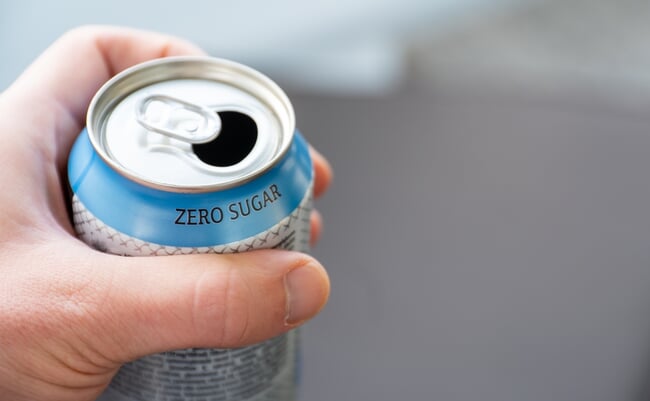 Hand,Holding,A,Zero,Sugar,Soda,Can.,Diet,Soda,Concept.