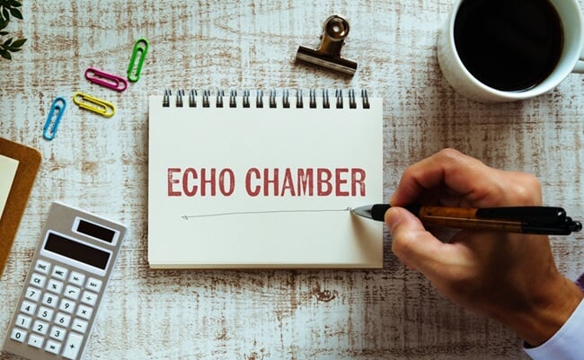 There,Is,Notebook,With,The,Word,Echo,Chamber.,It,Is