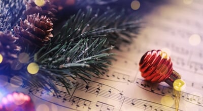 Christmas,Sheet,Music.,Christmas,Decorations,On,Music,Sheets
