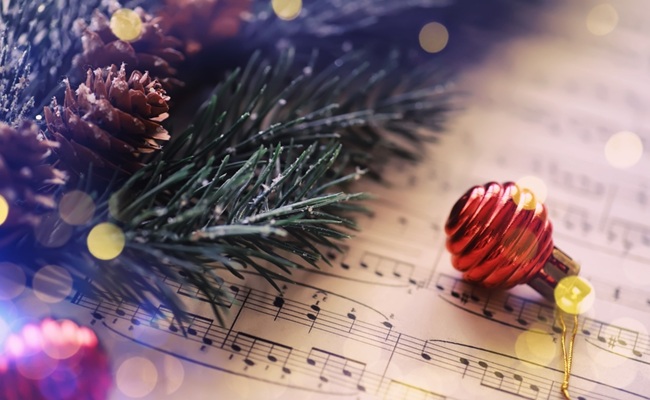 Christmas,Sheet,Music.,Christmas,Decorations,On,Music,Sheets