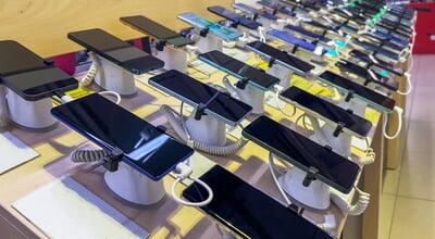 Moscow,,Russia,,January,23,,2024:,Smartphones,On,The,Counter,In