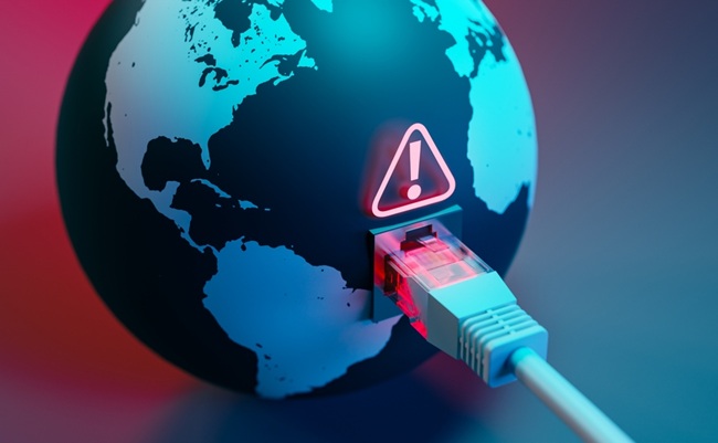 The,Internet,Was,Attacked,Worldwide,,Causing,A,Major,Disruption.3d,Rendering