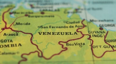 Closeup,Map,Of,Venezuela,Region