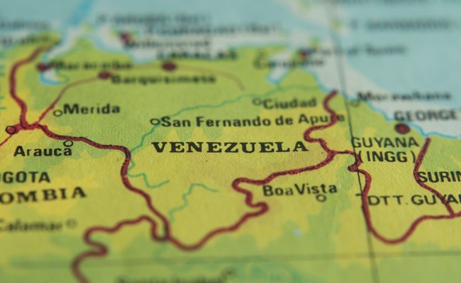 Closeup,Map,Of,Venezuela,Region