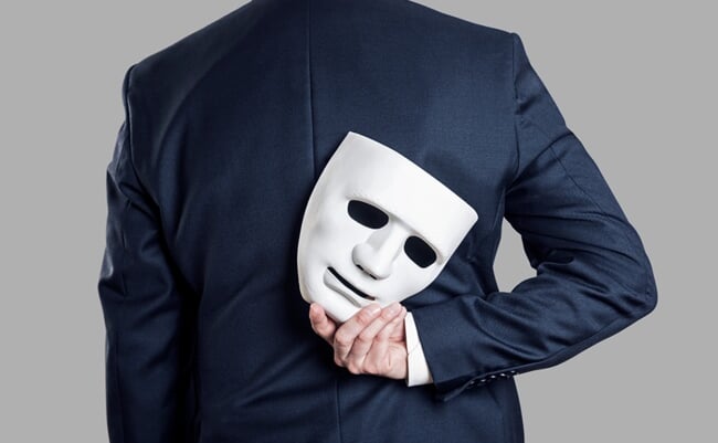 Business,Fraud,Concept.,Businessman,Hide,The,Mask,In,Hand,Behind