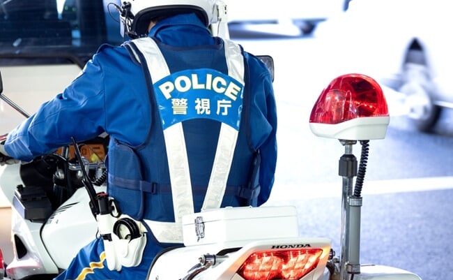 Sumida,Ward,,Tokyo,,Japan,-,January,17,,2025:,Police,Motorcycle
