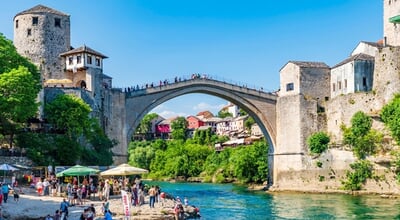 Mostar,,Bosnia-herzegovina,-,June,07,,2025:,People,Walk,Through,The