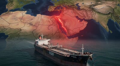 Middle,East,Geopolitical,Crisis,Concept,,Strait,Of,Hormuz,On,A