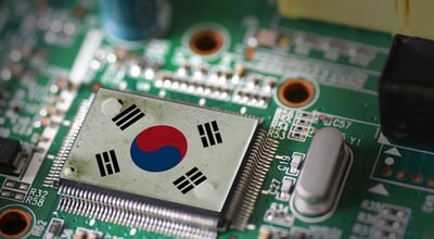 Flag,Of,South,Korea,On,A,Processor,,Cpu,Central,Processing