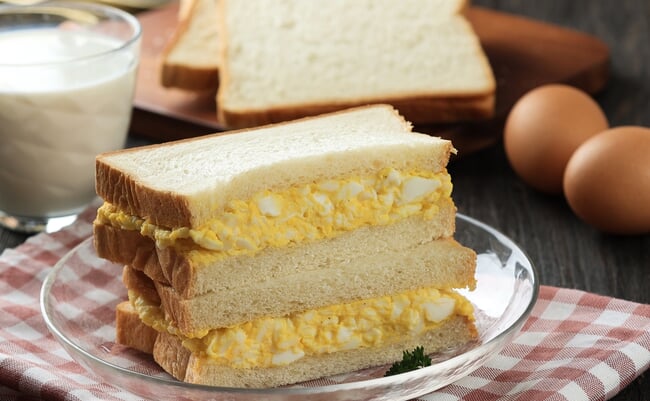 Close,Up,Homeade,Tamago,Sando,,Japanese,Egg,Salad,Sandwich.,Served
