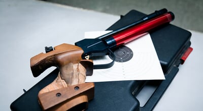 Compressed,Air,Gun,And,Target