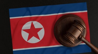 Judges,Hammer,And,The,Flag,Of,North,Korea.,Law,And