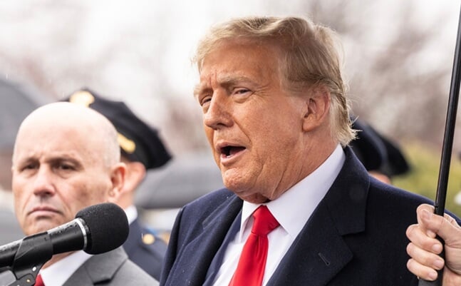 Former,President,Donald,Trump,Jr.,Speaks,To,The,Press,After