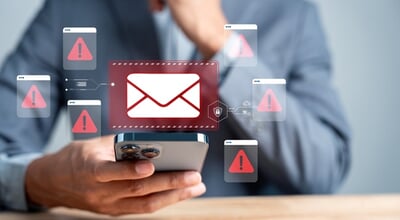 Email,Warning,Danger.,Man,Checking,Smartphone,With,Red,Alert,Email.