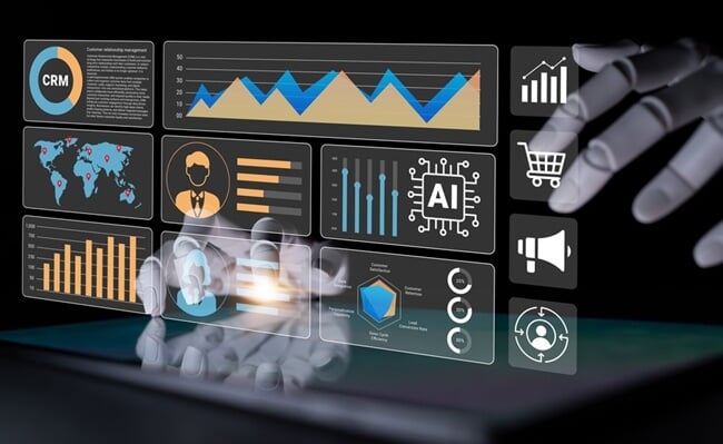 A,Futuristic,Digital,Interface,Displaying,Various,Business,Analytics,And,Insights,