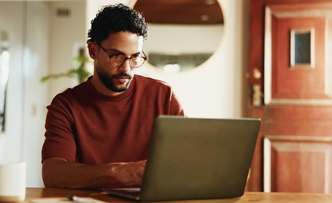 Man,,Typing,And,Remote,Work,In,Home,With,Laptop,,Research