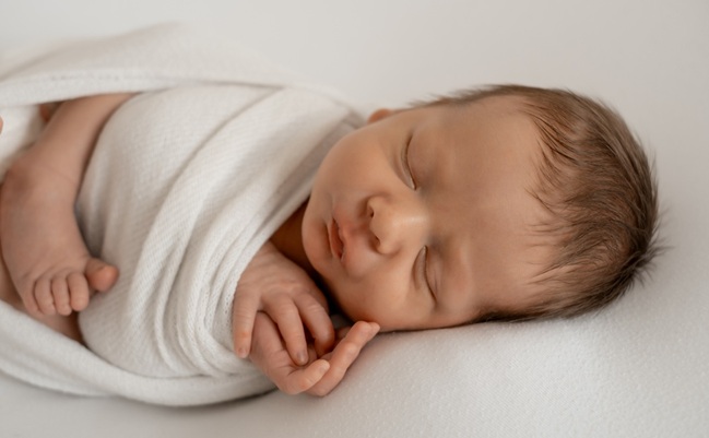 Portrait,Of,A,Sleeping,Newborn,Baby,,Space,For,Text,,A