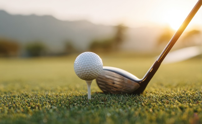 A,Close-up,Shot,Of,A,Golf,Club,Poised,To,Hit