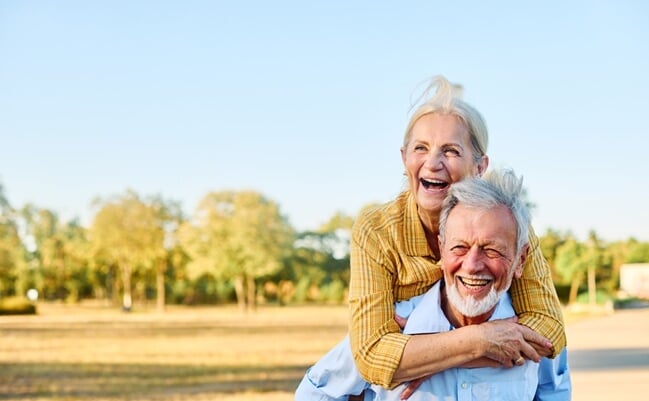 Happy,Active,Senior,Couple,Having,Fun,Outdoors.,Portrait,Of,An